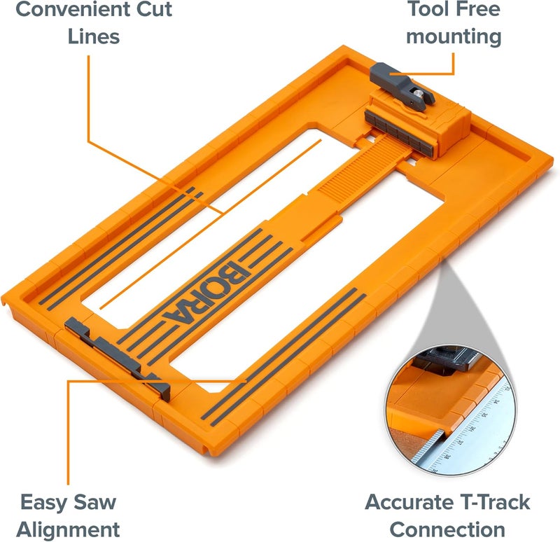 BORA NGX Saw Plate RT Circular Saw Guide, For Straight Cuts, designed for use with NGX and WTX Clamp Edge System, Adjustable to fit most Circular Saws 546001 - Image 2